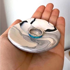 Beautiful Silver Ring With Greek Key And Blue Stones, Handmade In Greece!